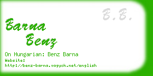 barna benz business card